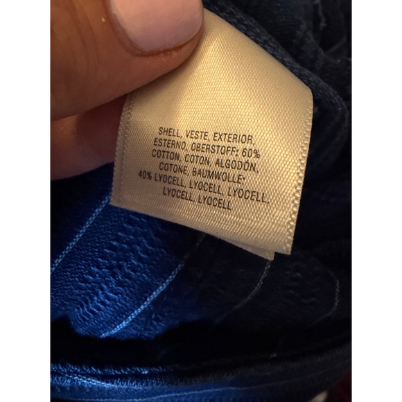 Anthropologie ett:twa Striped Peplum Jumpsuit Medium Wide Leg Blue - Picture 6 of 9